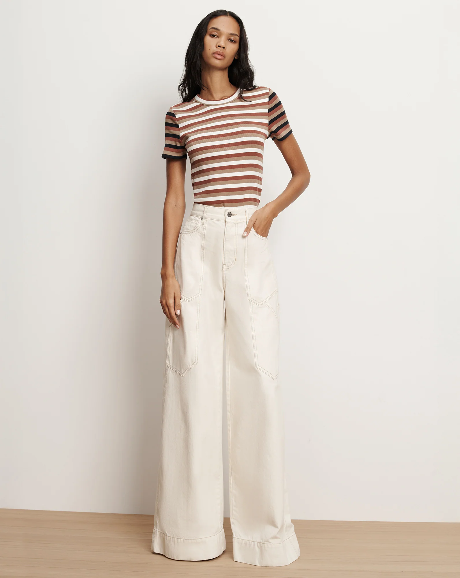 Pruitt Striped Ribbed T-Shirt - Image 2