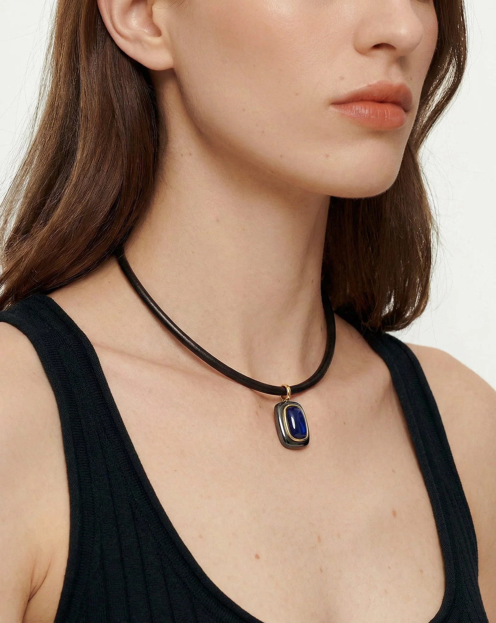 Rectangle Doublet Pendant Necklace - Image 2