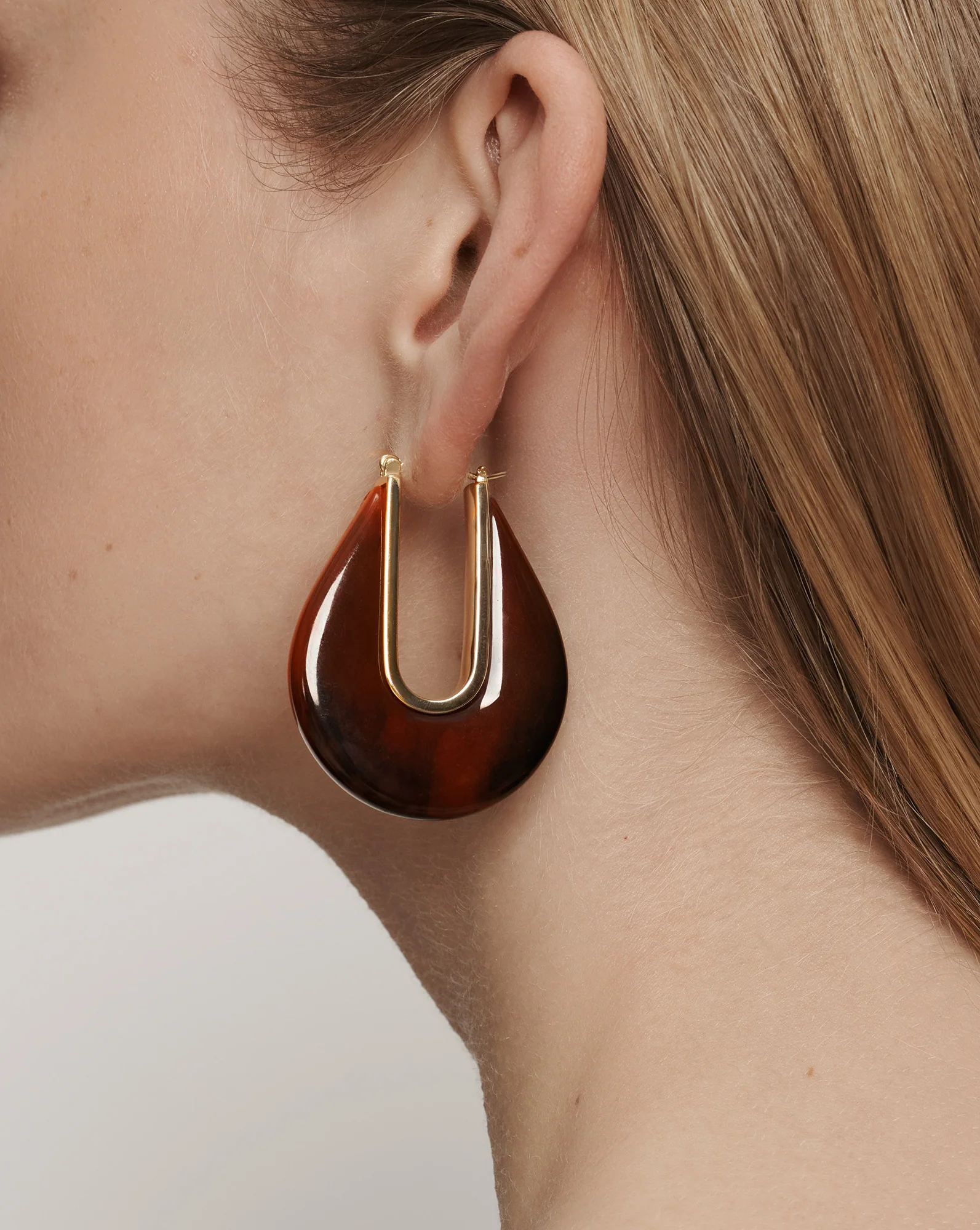 Resin Drop Hoop Earring - Image 2