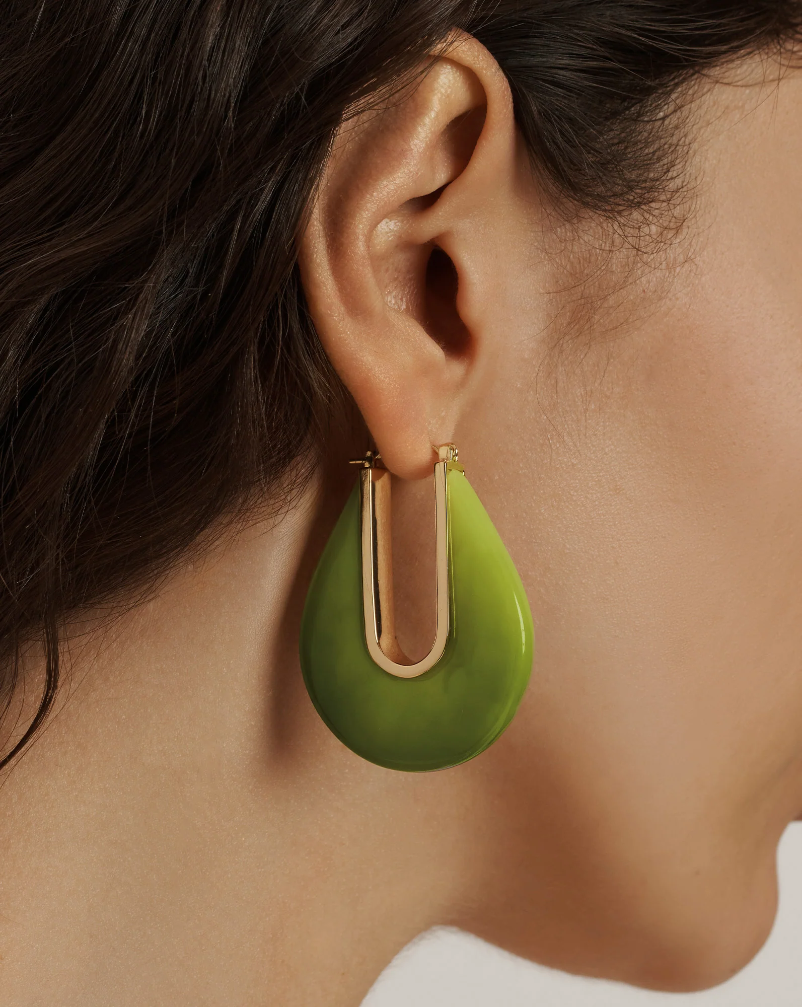 Resin Drop Hoop Earring - Image 6