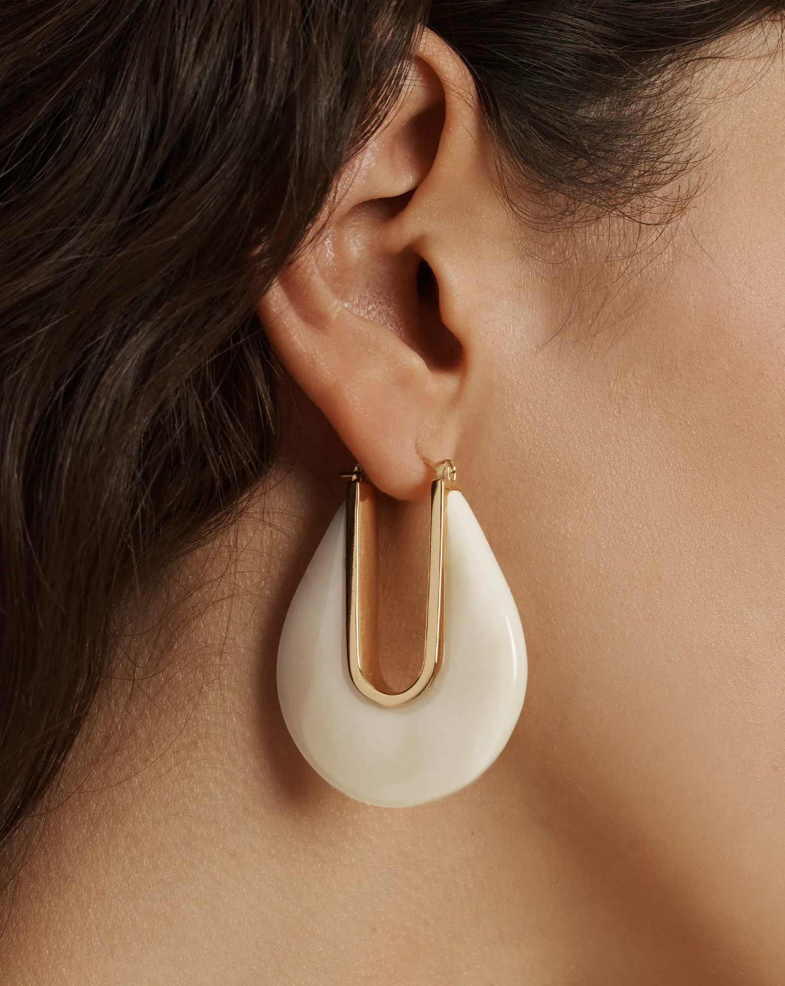 Resin Drop Hoop Earring - Image 2
