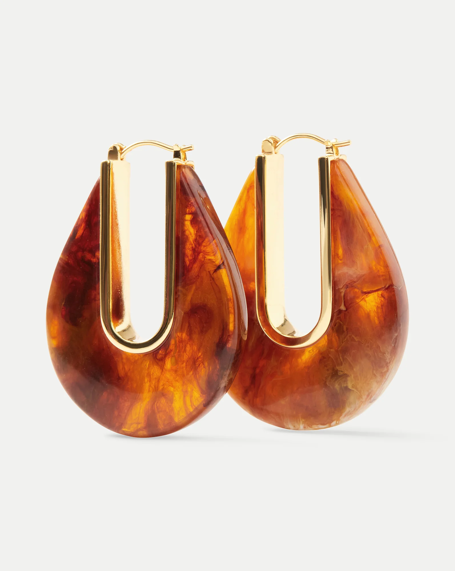 Resin Drop Hoop Earrings - Image 4