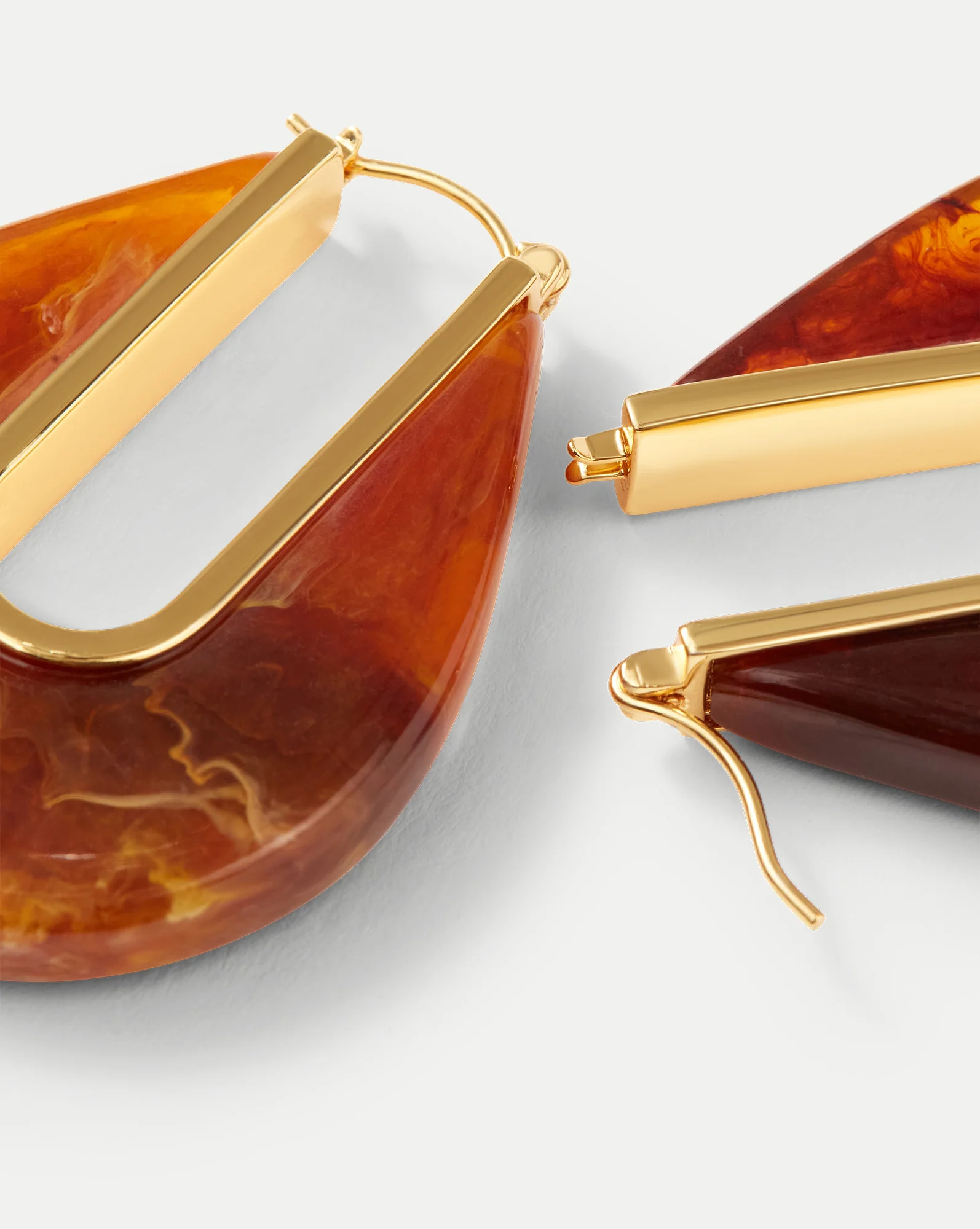 Resin Drop Hoop Earrings - Image 5