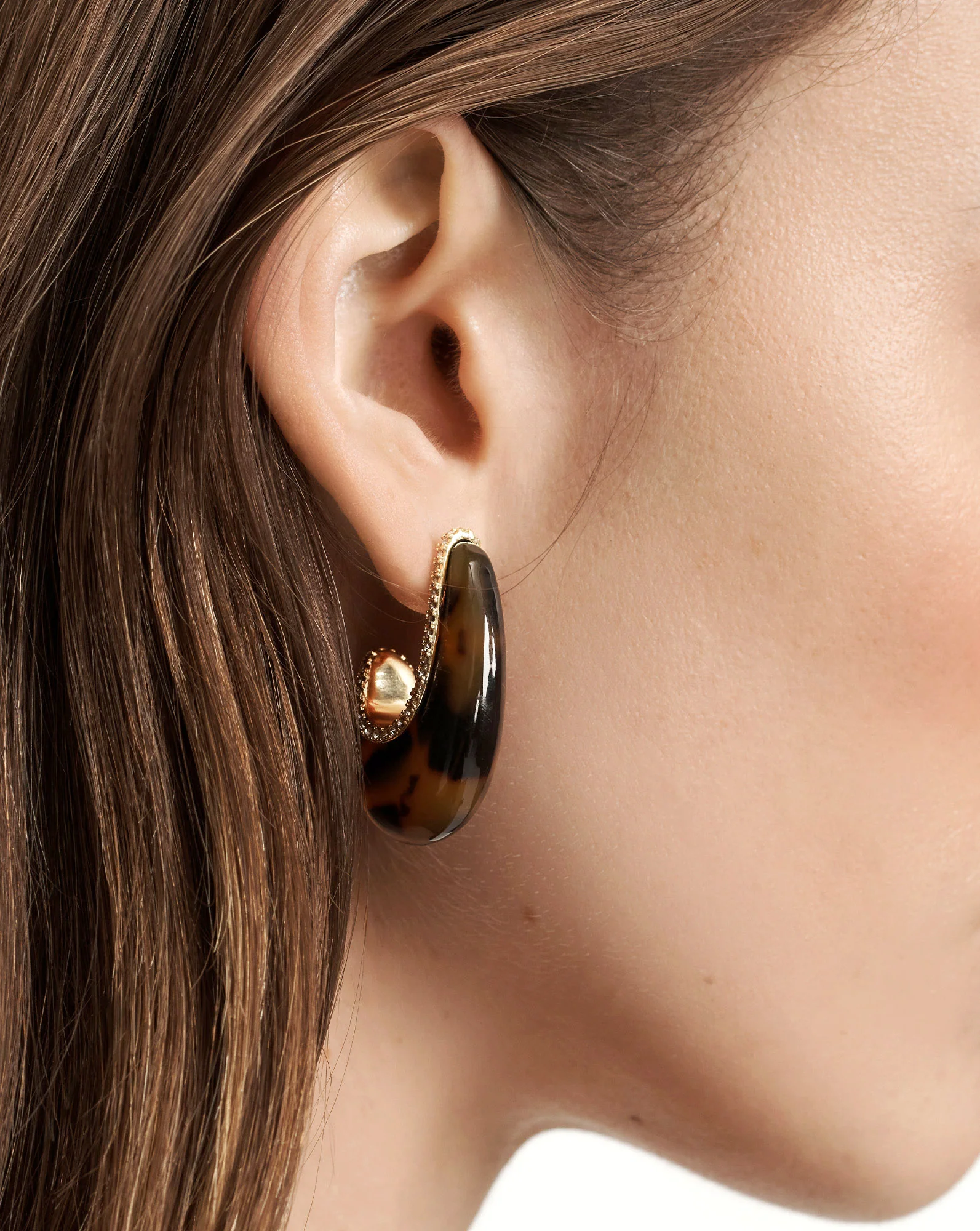 Resin J-Hoop Earring - Image 2