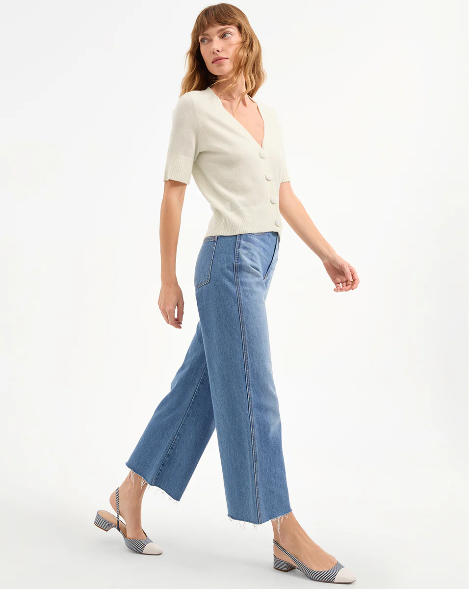 Solene Short Sleeve Cashmere Cardigan - Image 3