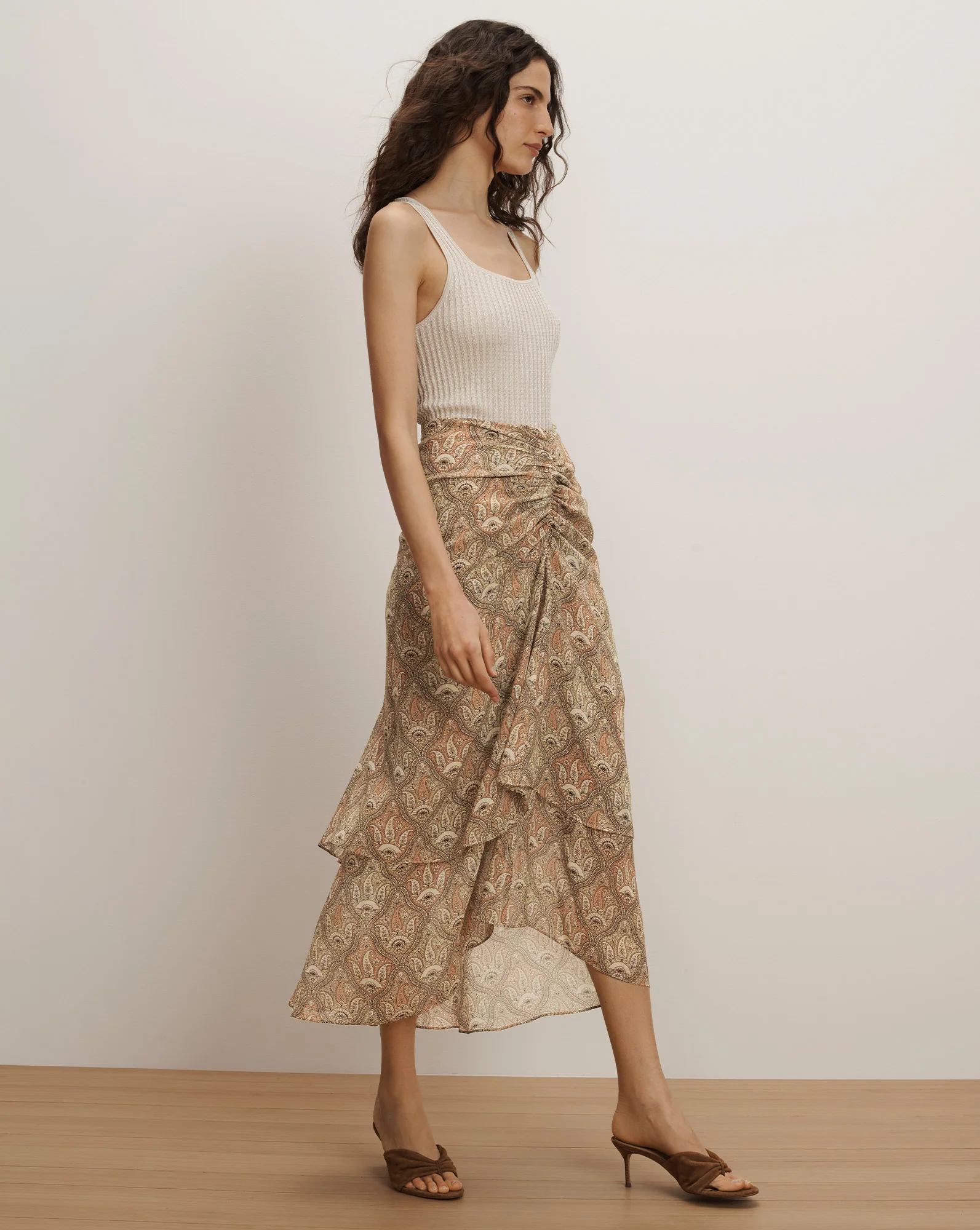 Sira Silk Midi Skirt - Image 3