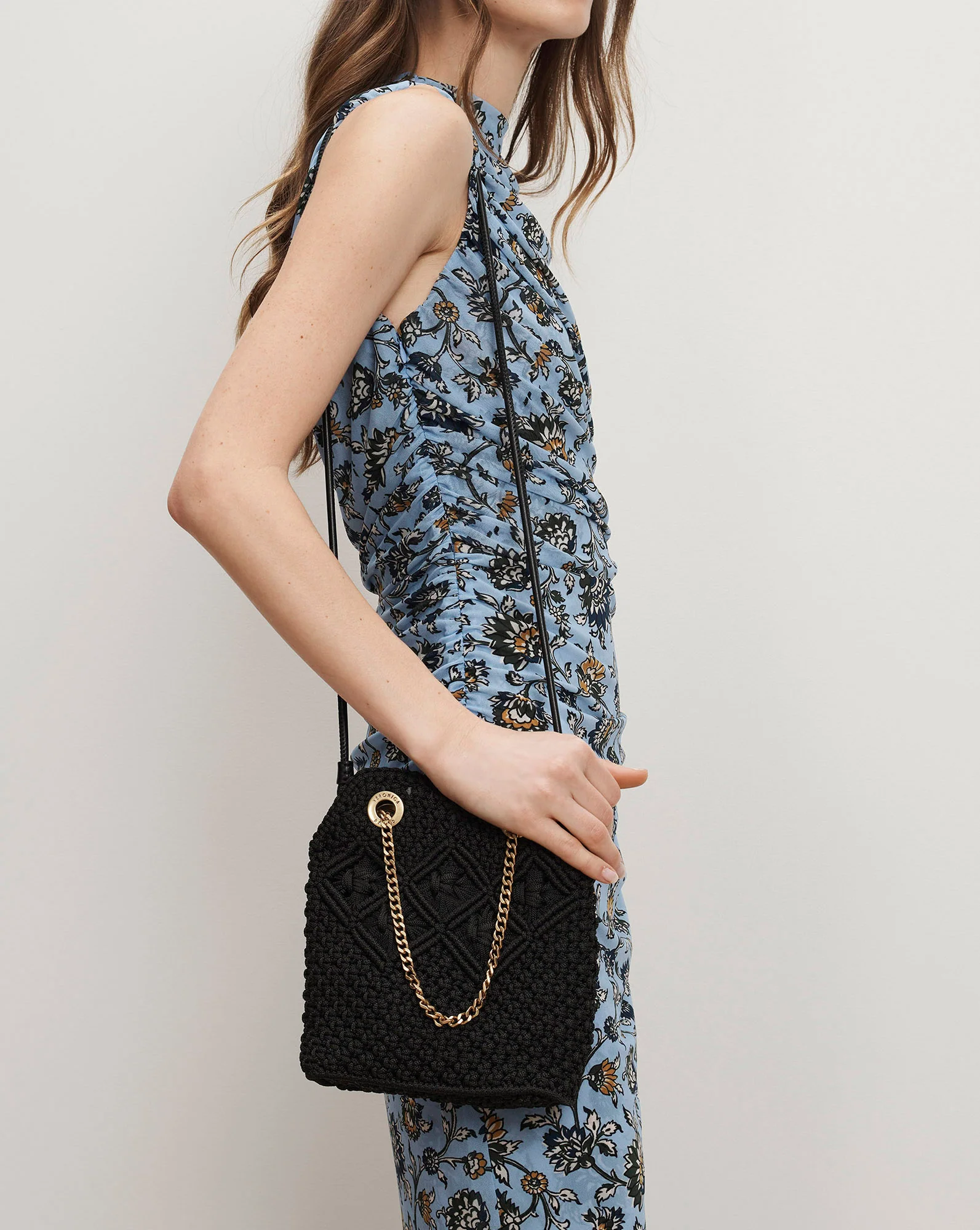 Small Veronica Beard Macramé Slouch Bag - Image 6