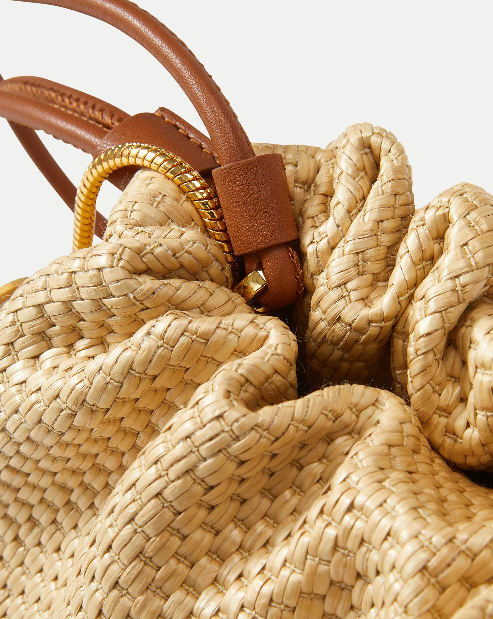 Small Veronica Beard Raffia Stash Bag - Image 3