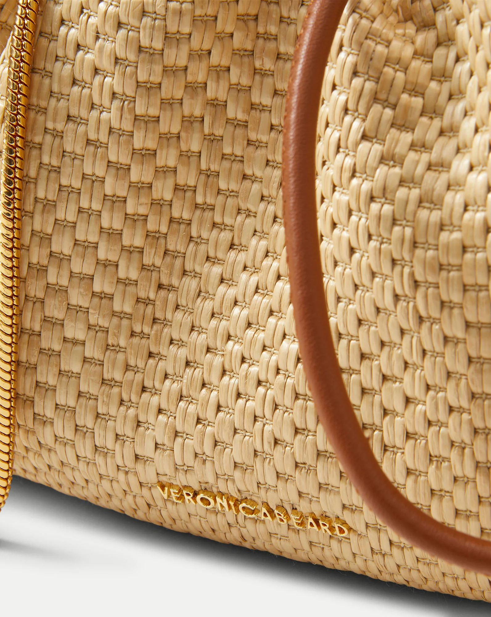 Small Veronica Beard Raffia Stash Bag - Image 4