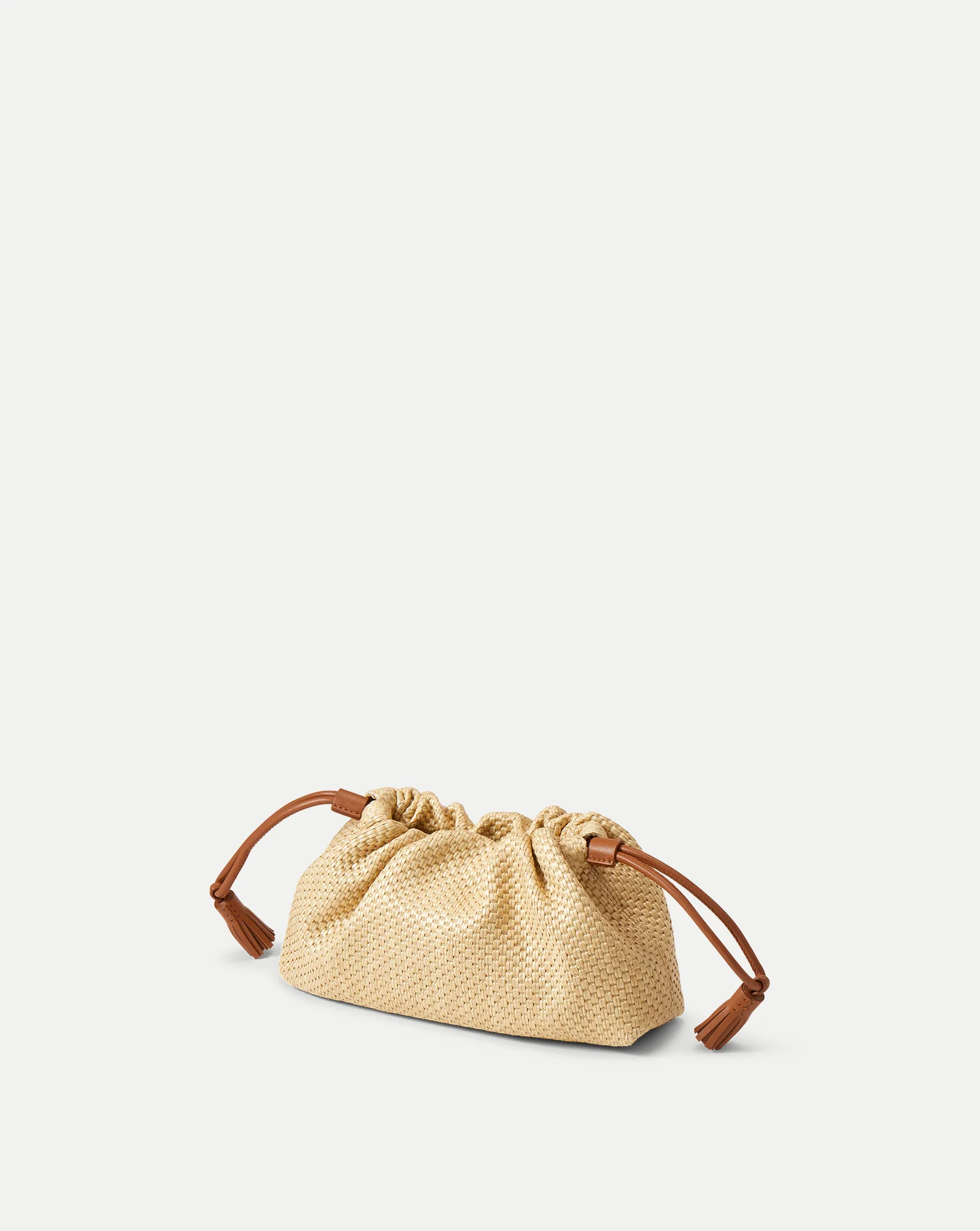 Small Veronica Beard Raffia Stash Bag - Image 6
