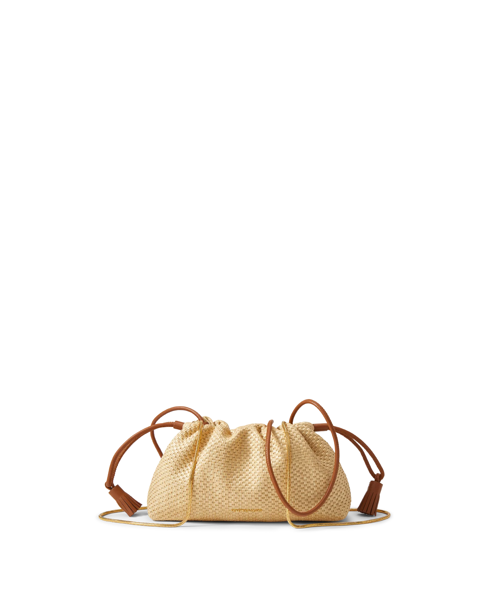 Small Veronica Beard Raffia Stash Bag - Image 9