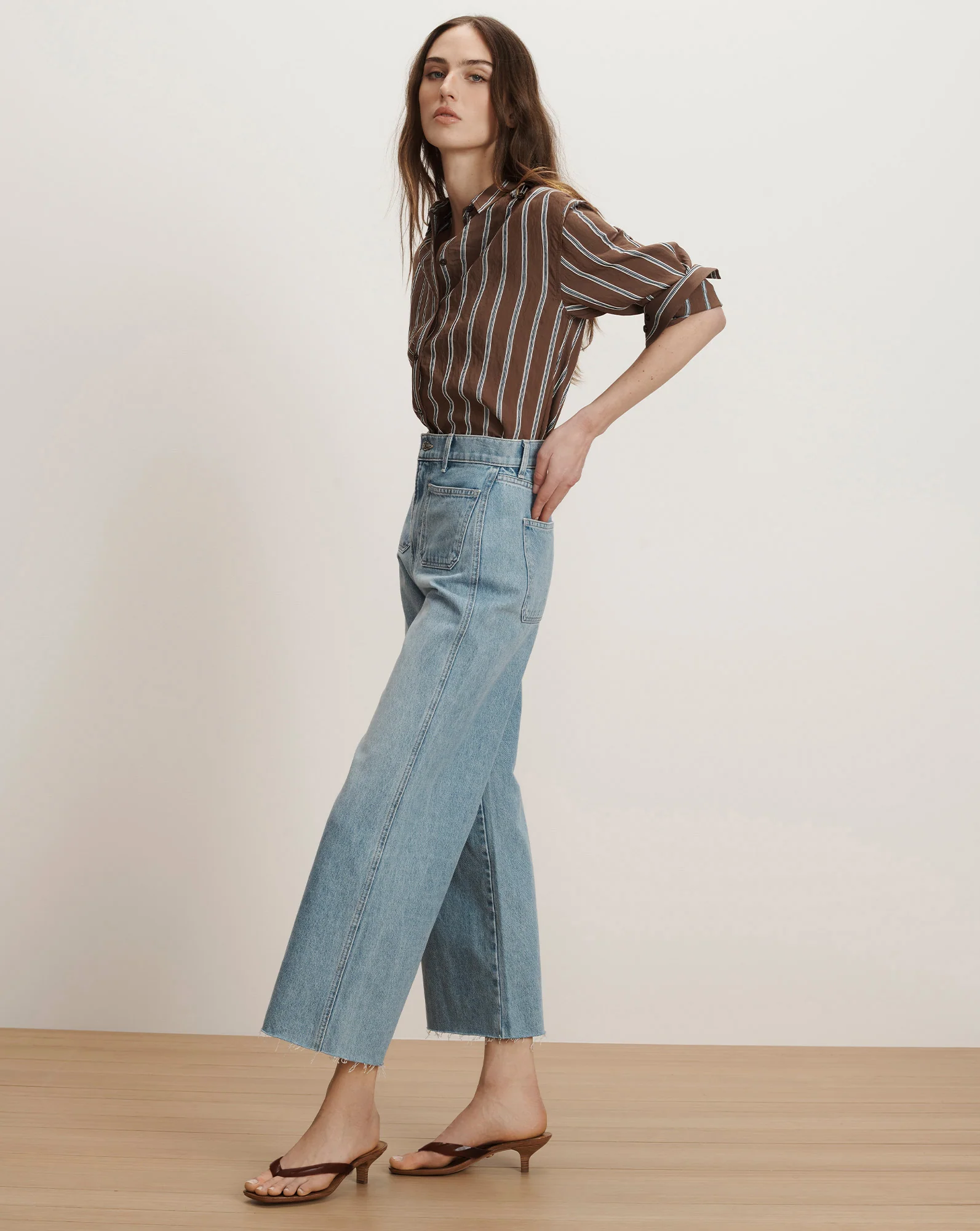 Taylor Cropped Patch-Pocket Wide-Leg Jean - Image 3