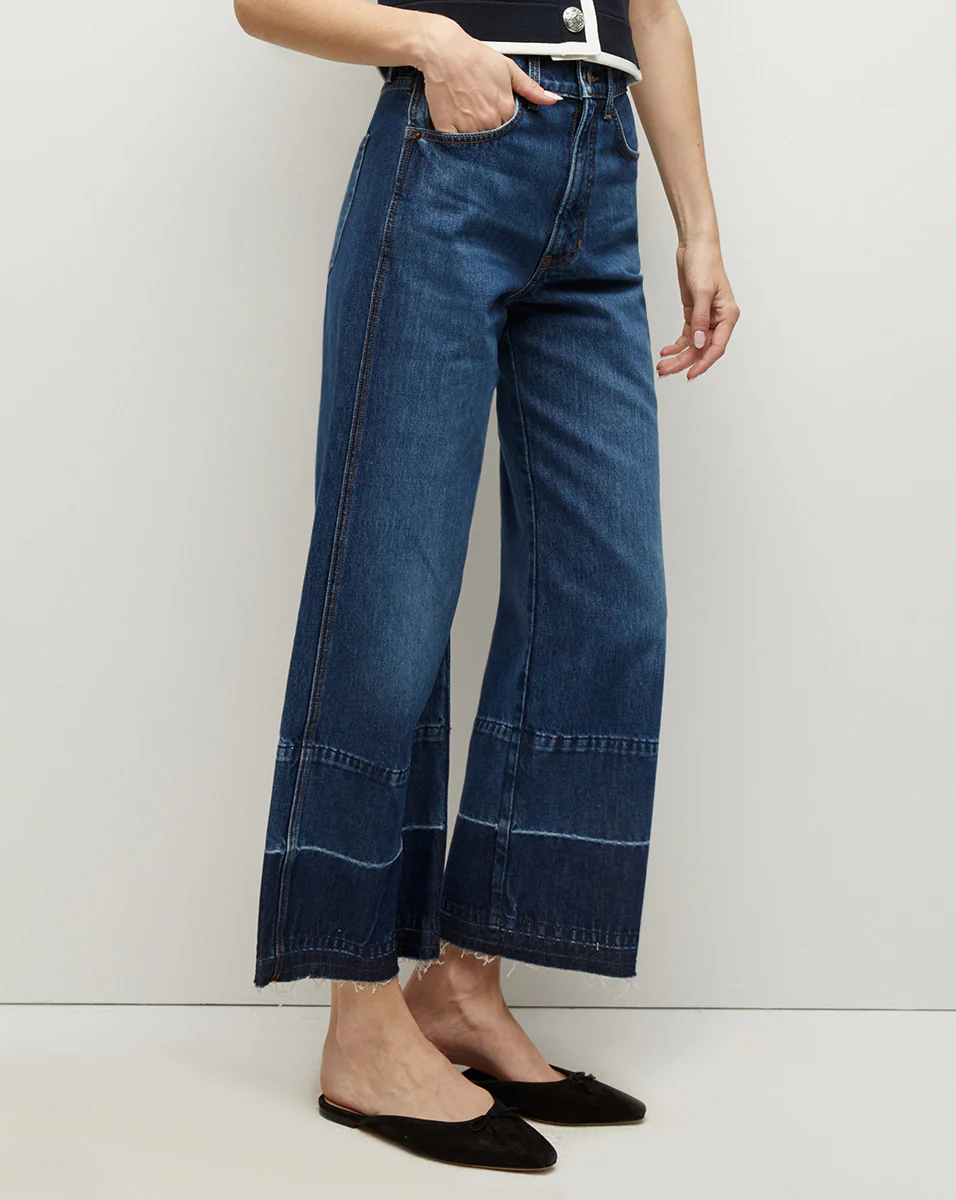 Taylor Released Hem Cropped Wide-Leg Jean - Image 2