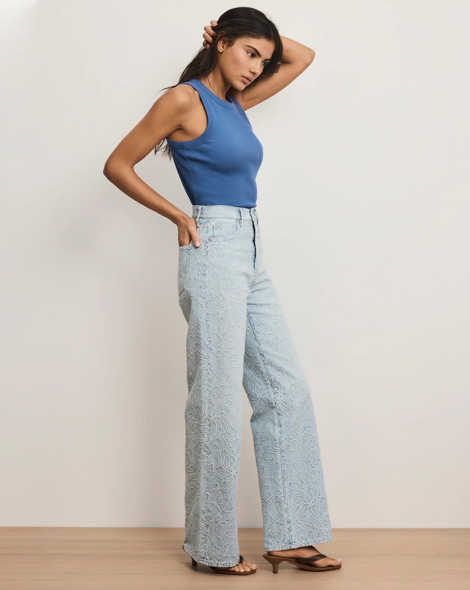 Taylor Embroidered Wide-Leg Jean - Image 3