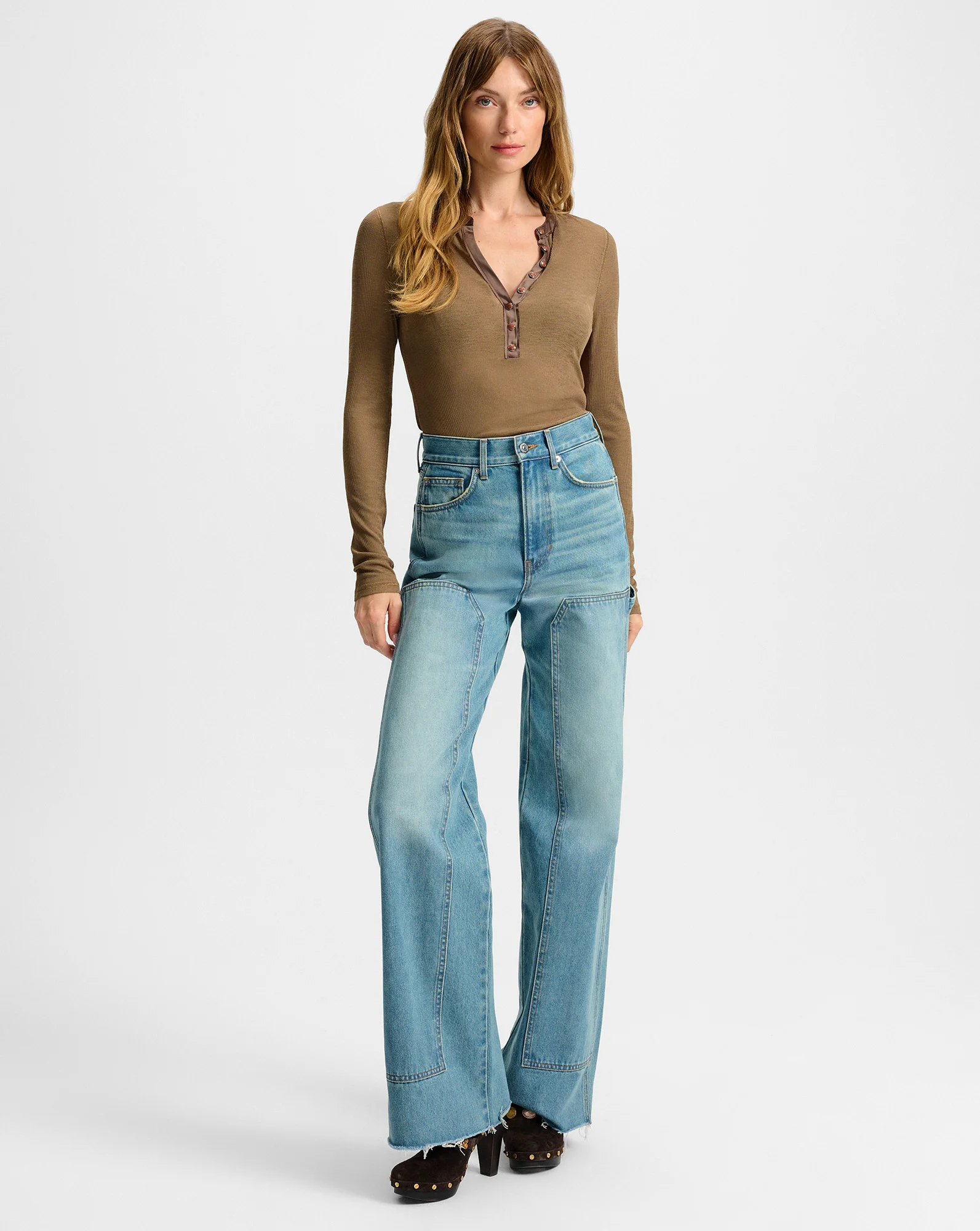Taylor Wide-Leg Jean with Chaps - Image 3