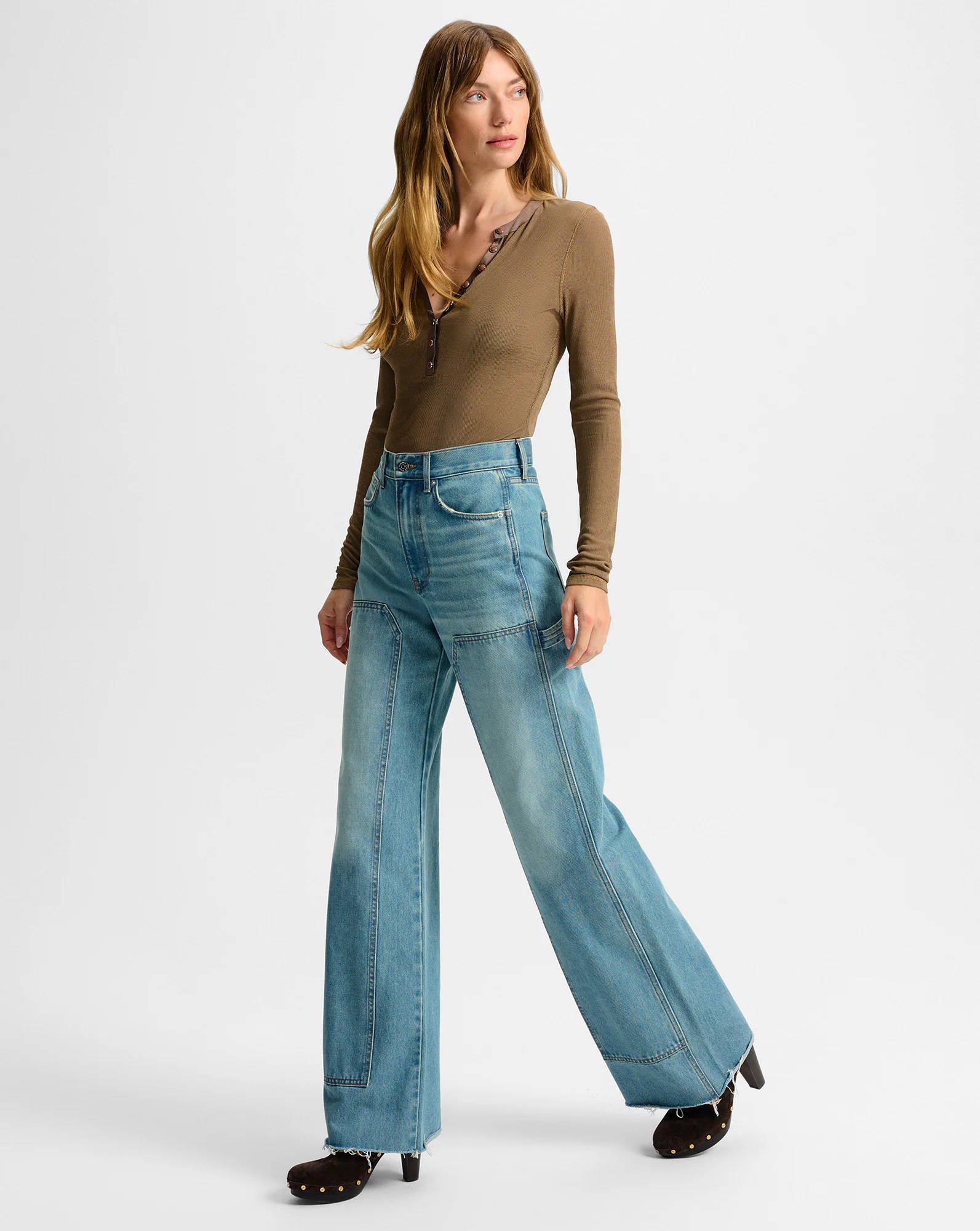 Taylor Wide-Leg Jean with Chaps - Image 4