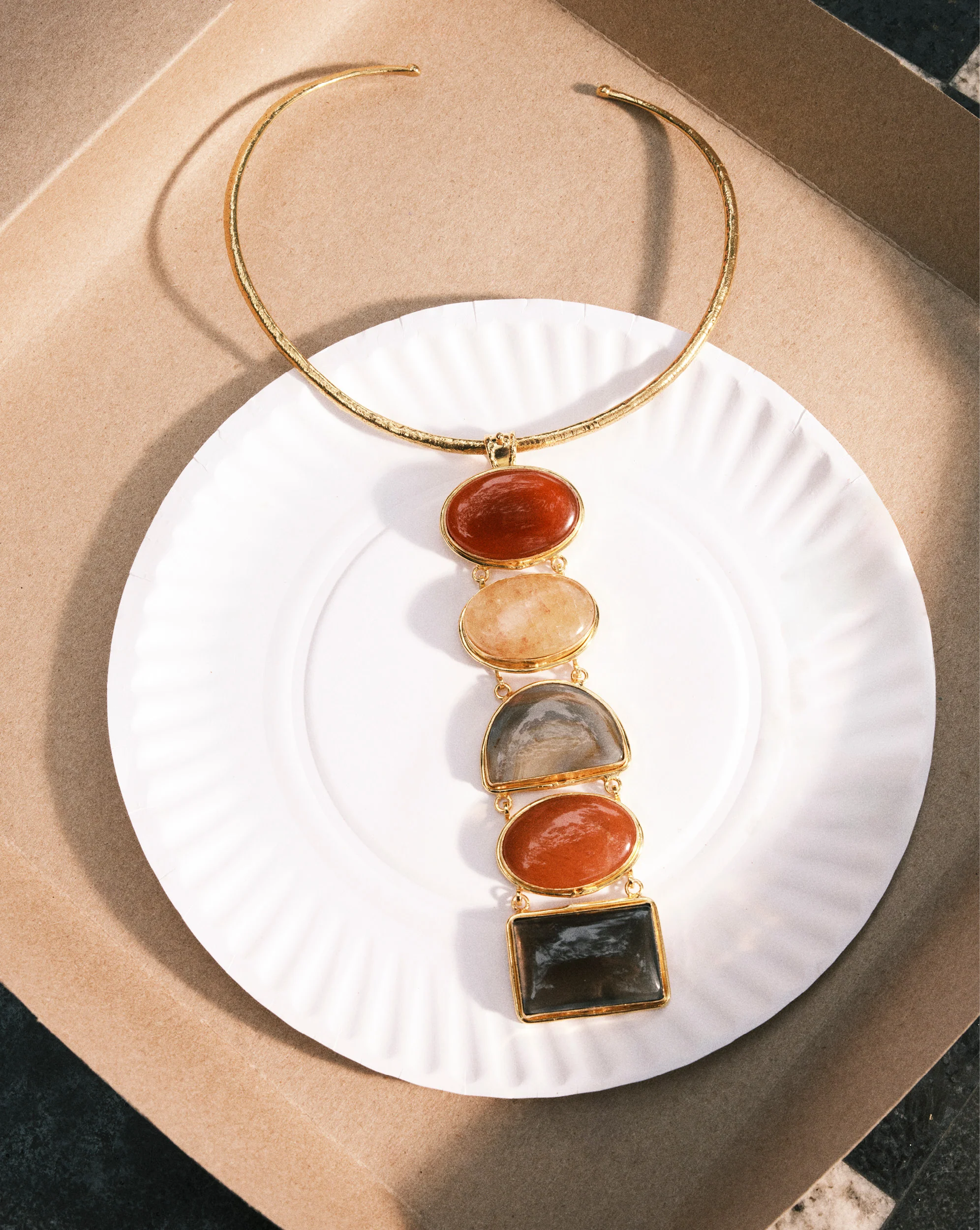 Torque Semi-Precious Stone Necklace - Image 5