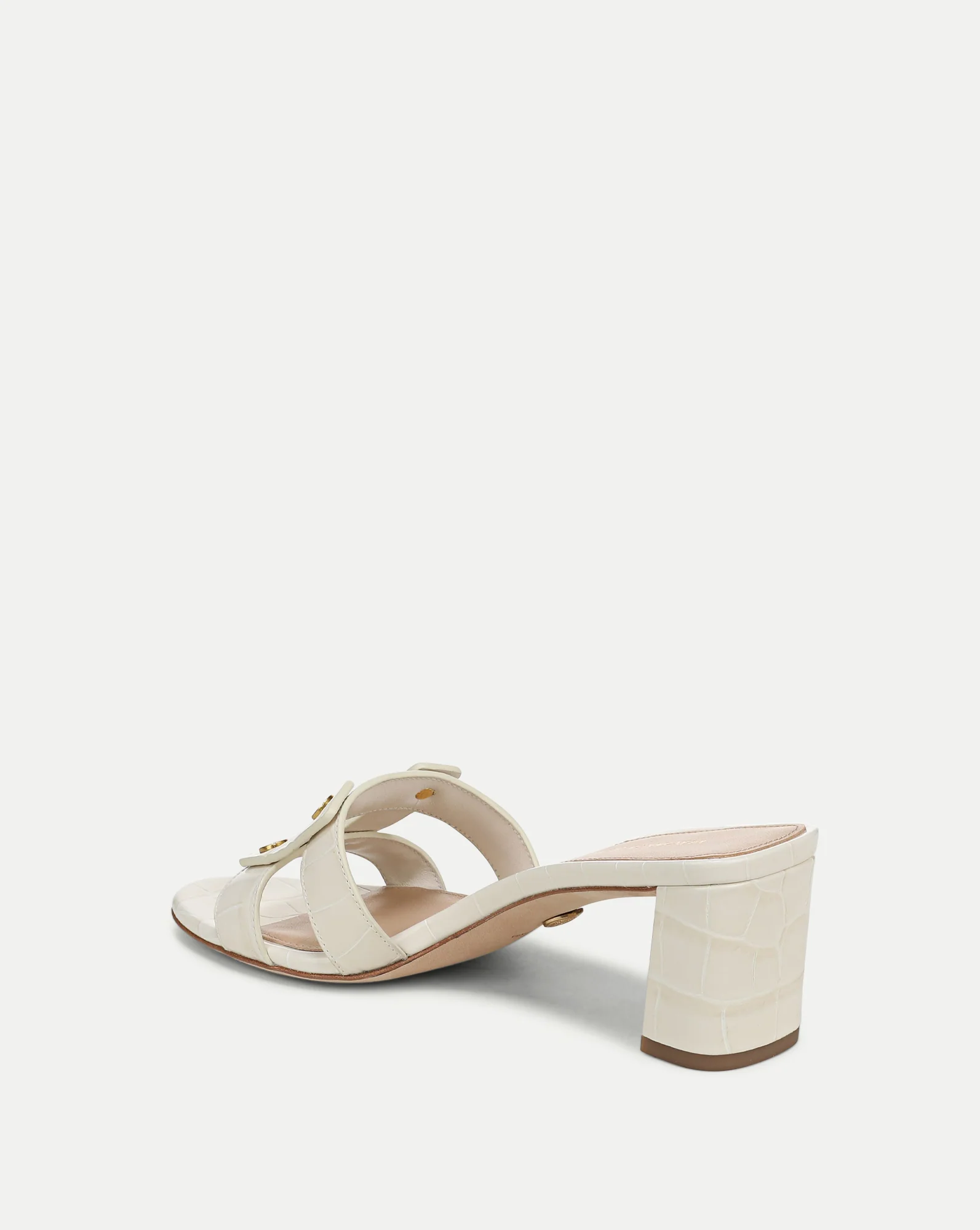 Via Croc-Embossed Mid-Heel Sandal - Image 5