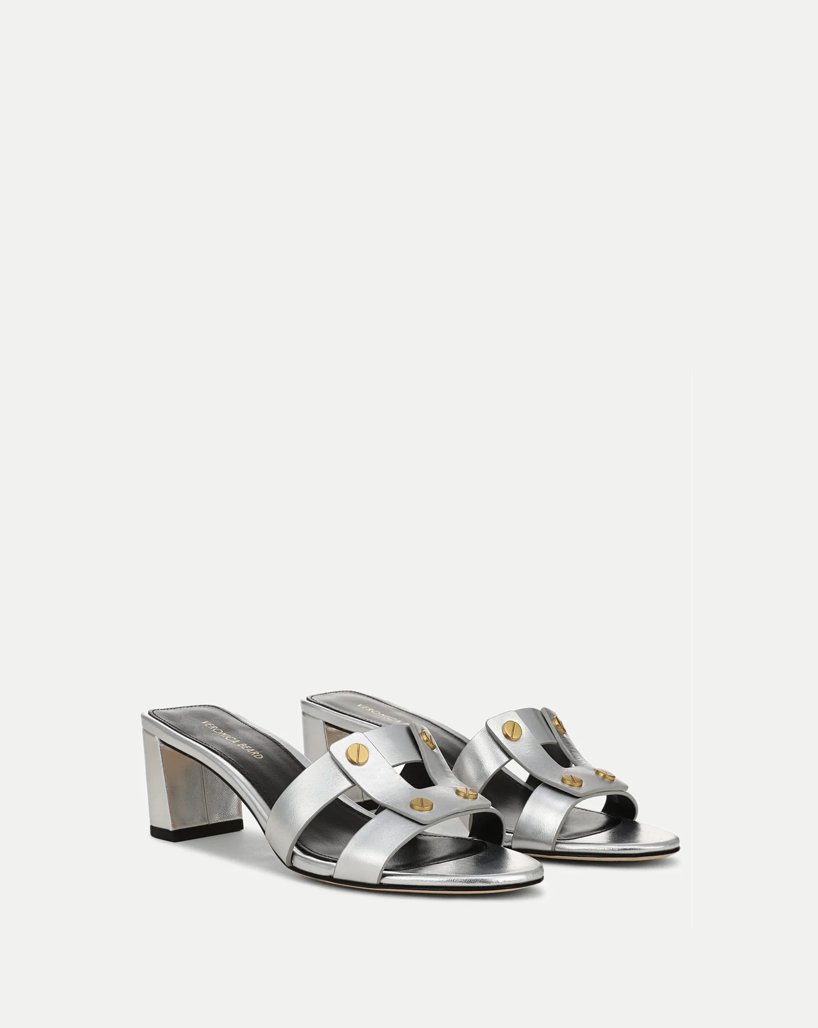 Via Silver Mid-Heel Sandal - Image 3