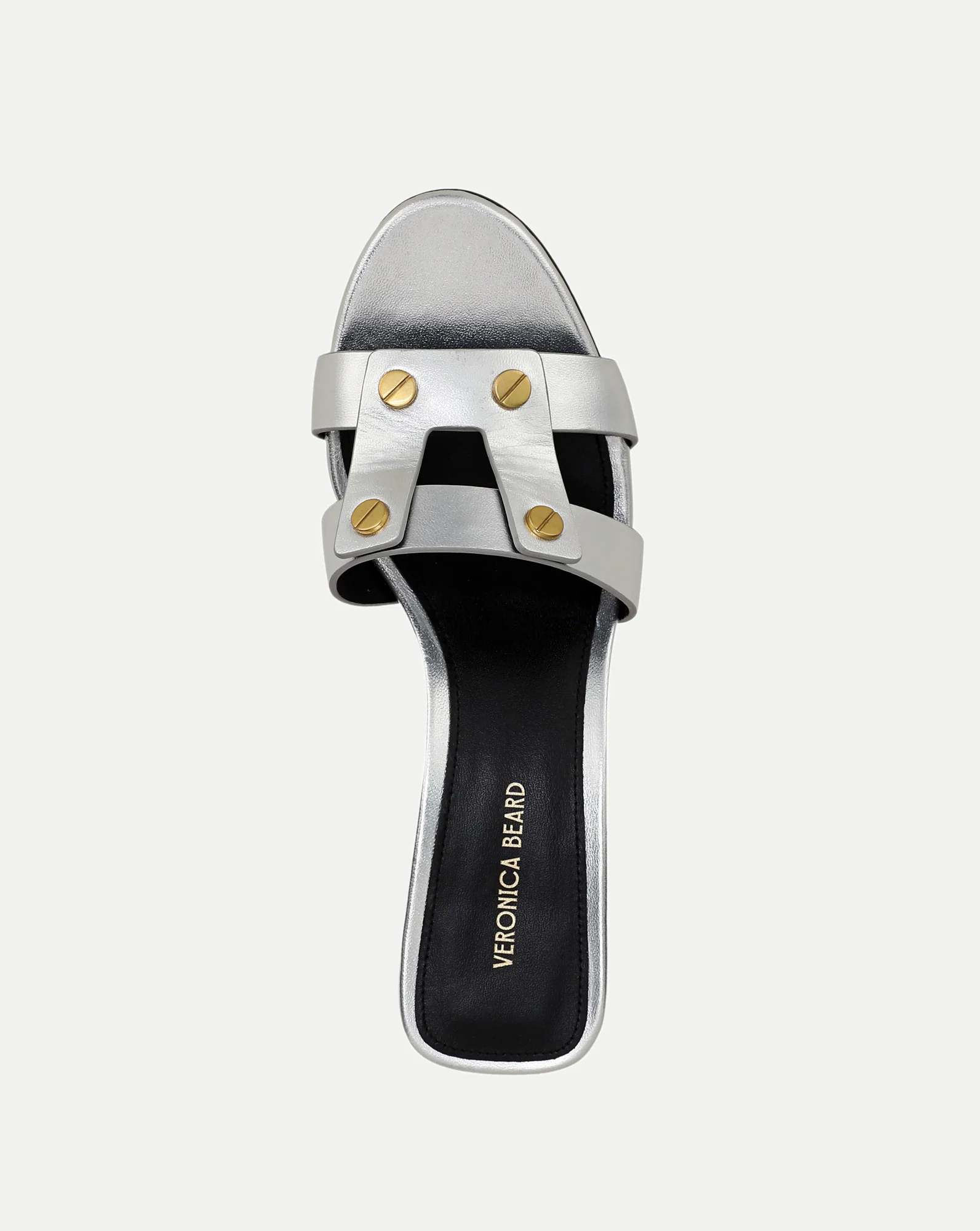 Via Silver Mid-Heel Sandal - Image 4