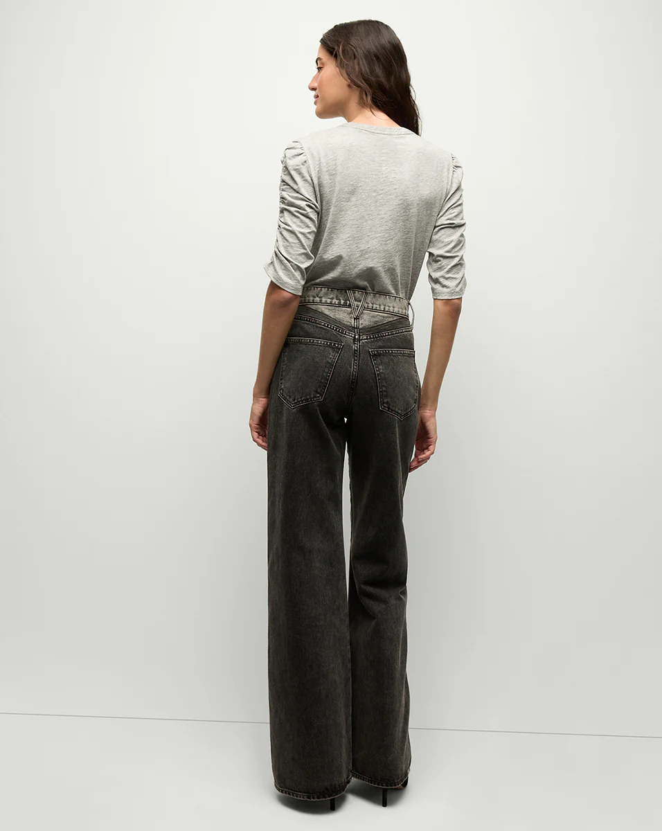 Waldorf Ruched-Sleeve Slub T-Shirt - Image 4