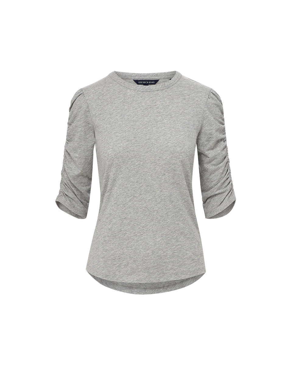 Waldorf Ruched-Sleeve Slub T-Shirt - Image 5