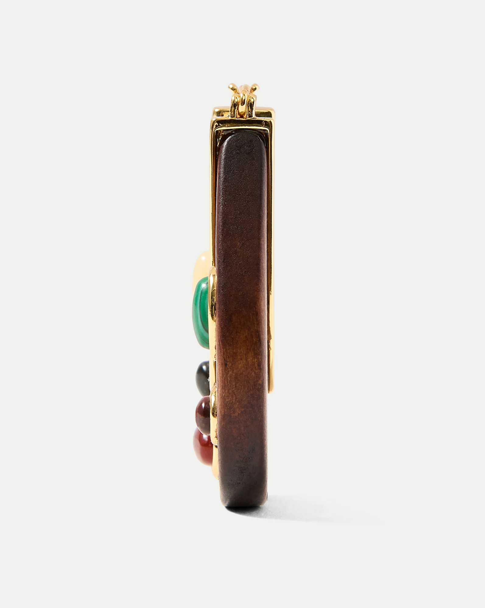 Wood Embellished Drop Hoop - Image 4